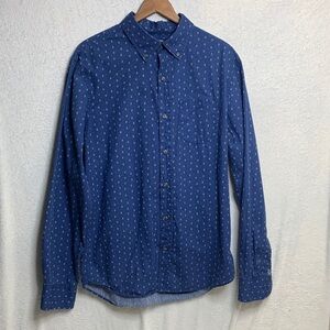 Old Navy Men's Indigo Button-Down Shirt with Micro Dot Print